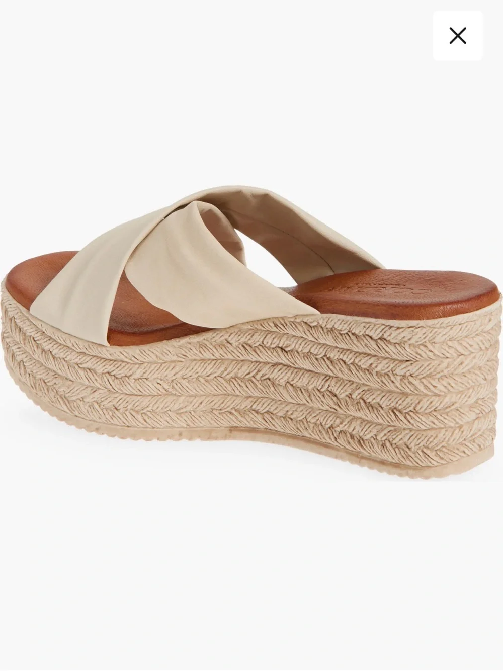 Cordani Cream Espadrille Wedge Slide Sandals
